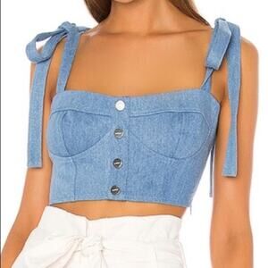 Capulet Hayley Bustier Tie Strap Crop Top Size XS